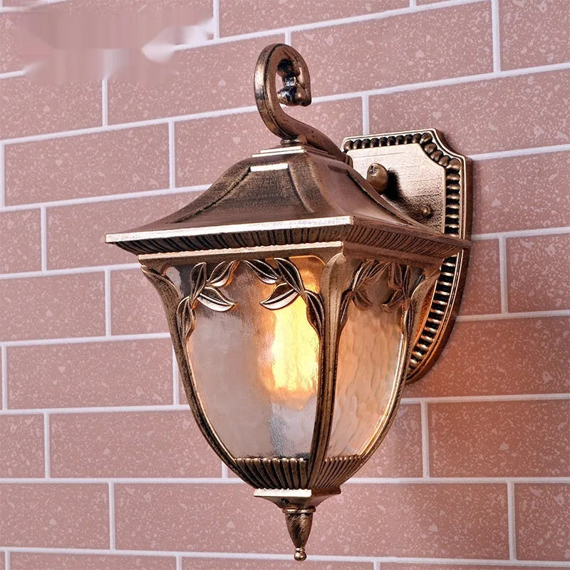 European waterproof antique outdoor wall lamp aluminium IP55 vintage design black HDS-22 Plum Blossom Square