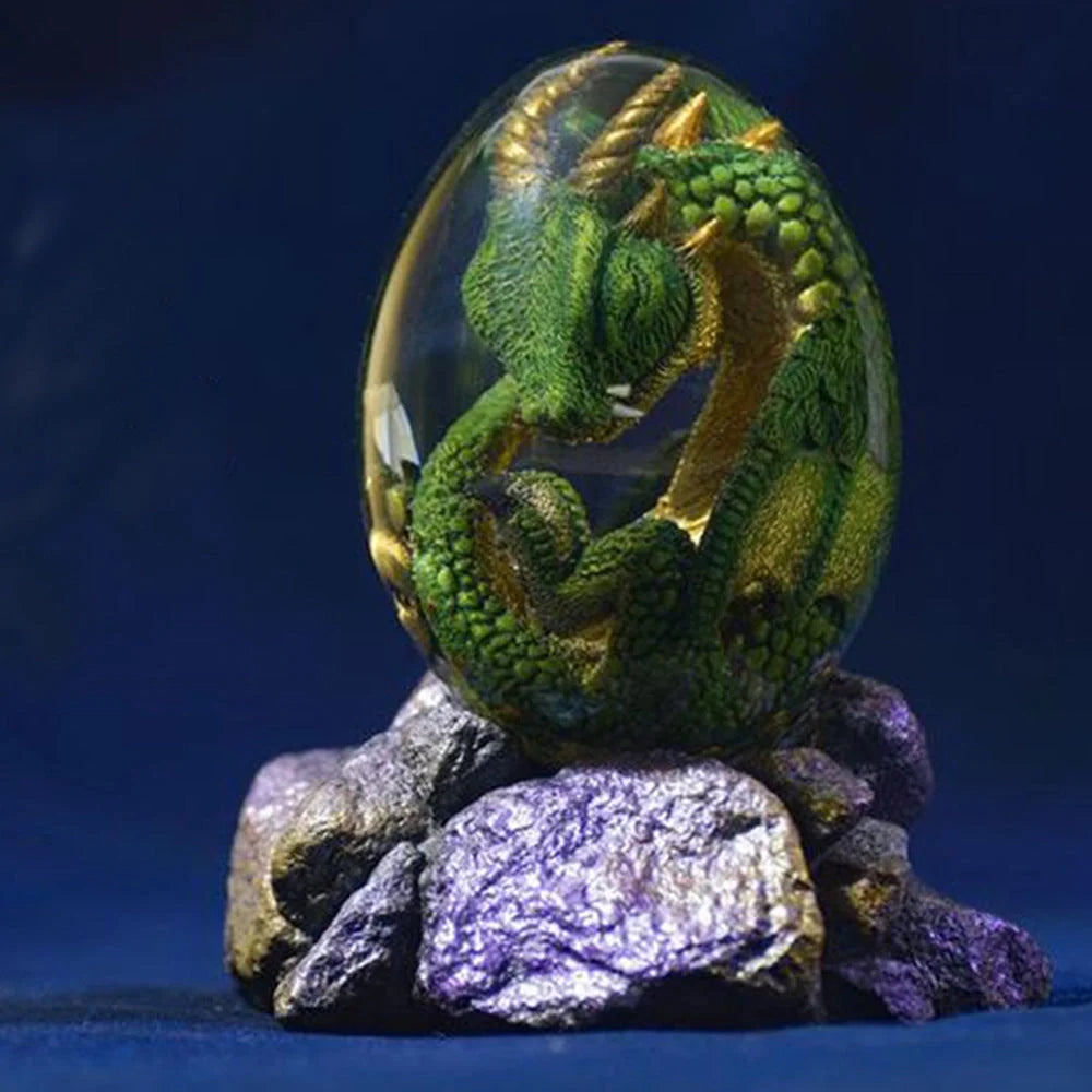 Lava Dragon Egg Desktop Decoration Dinosaur Egg Resin Crafts in various colours and base options