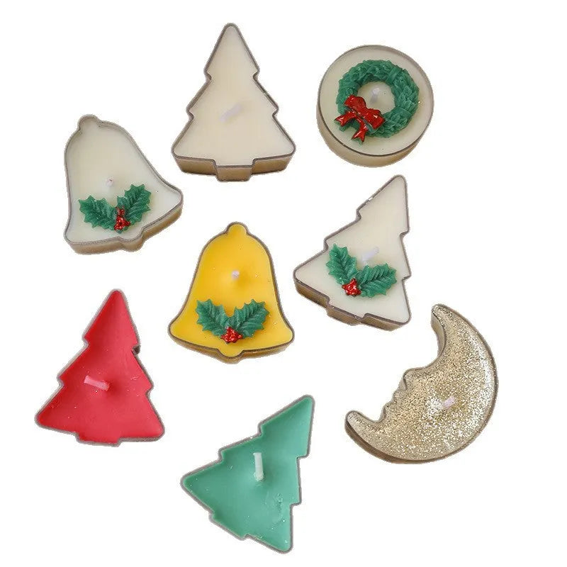 Creative Christmas tea wax tree bell personalised candle in cup shape multicolour options