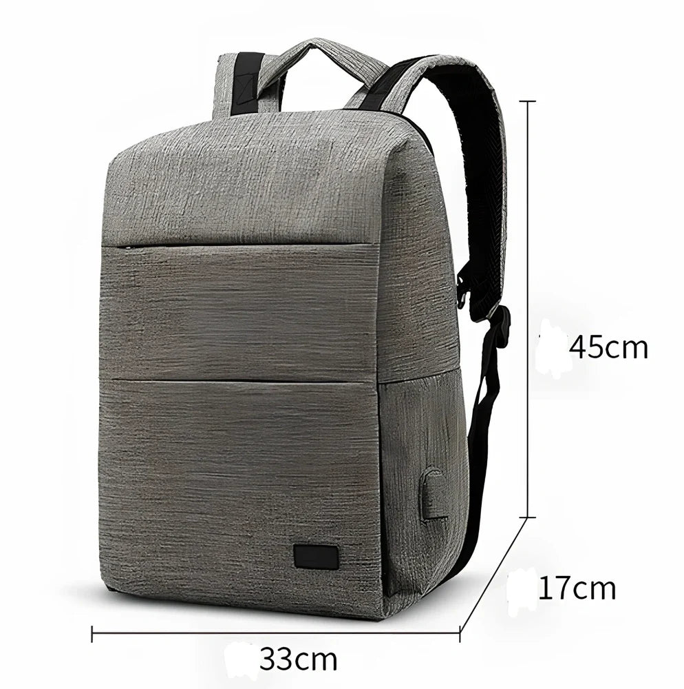 Black business anti-theft computer bag with 20-35L capacity and internal laptop pocket