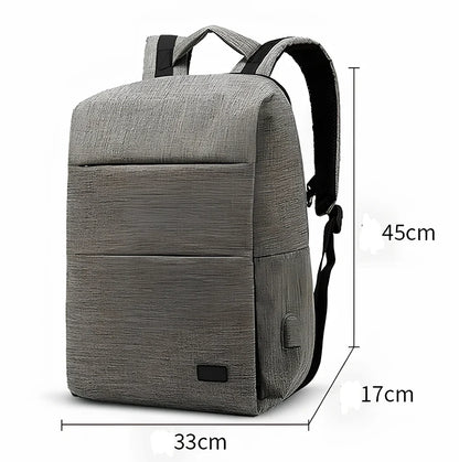 Black business anti-theft computer bag with 20-35L capacity and internal laptop pocket