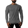 Men's long sleeve cotton sports t-shirt in tight fit with round neck, available in multiple colours