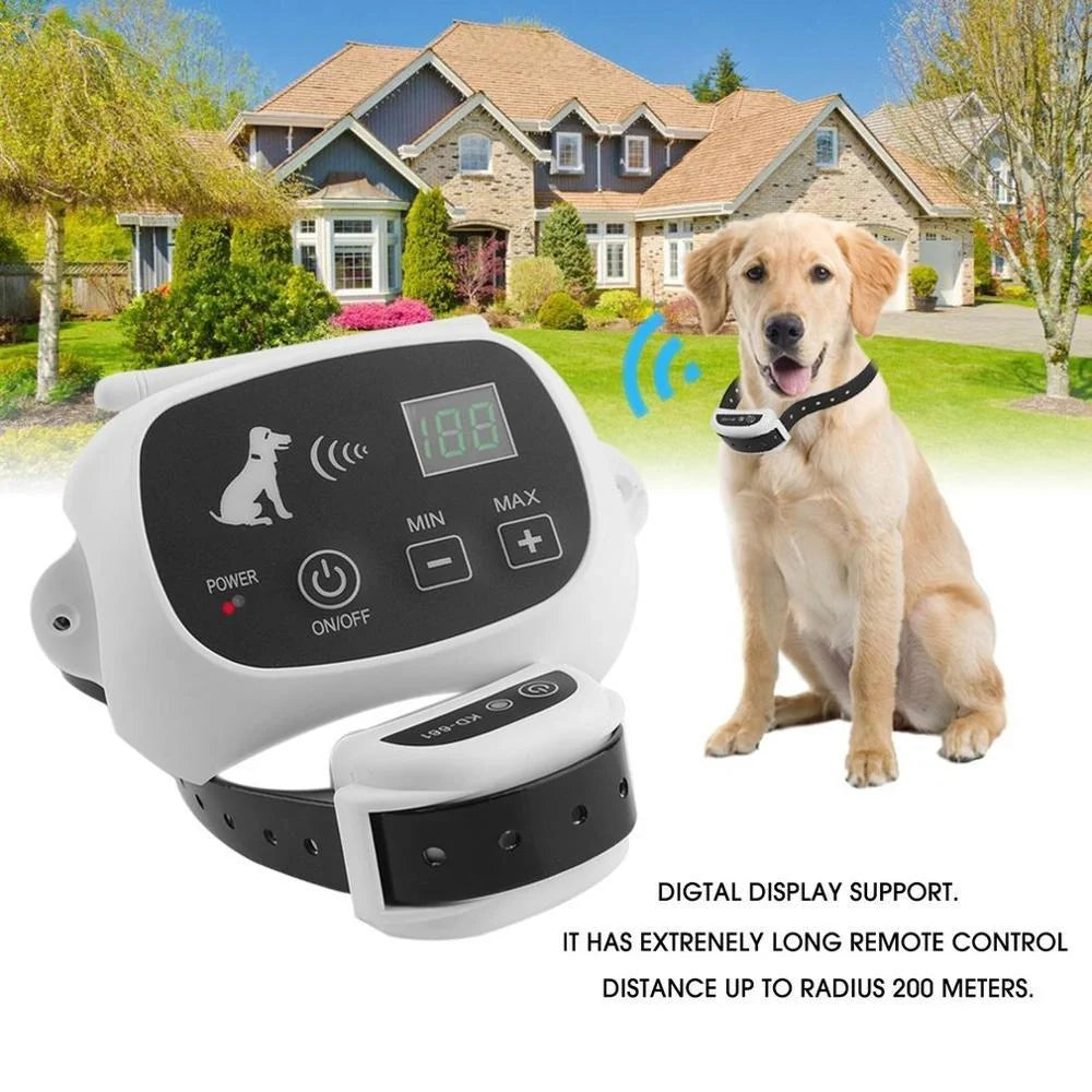 Wireless Electronic Pet Fence System with adjustable boundary and waterproof collar