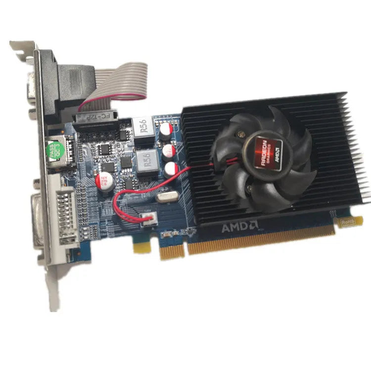 AMD H7450 high definition desktop independent graphics card with 2GB DDR3 memory in black