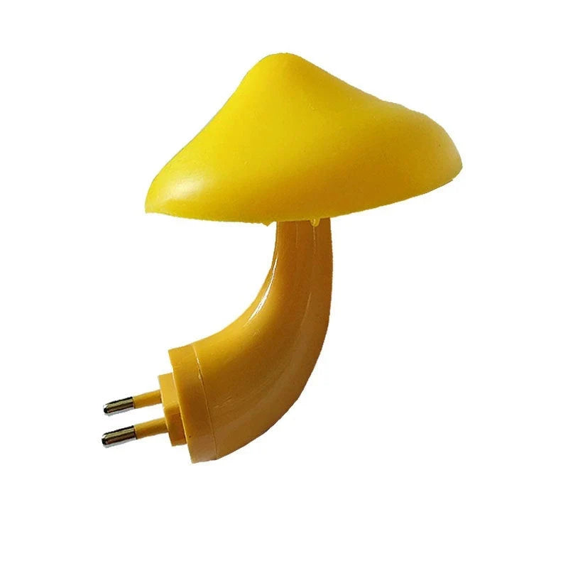 Mushroom-shaped LED night light with automatic sensor in various colours