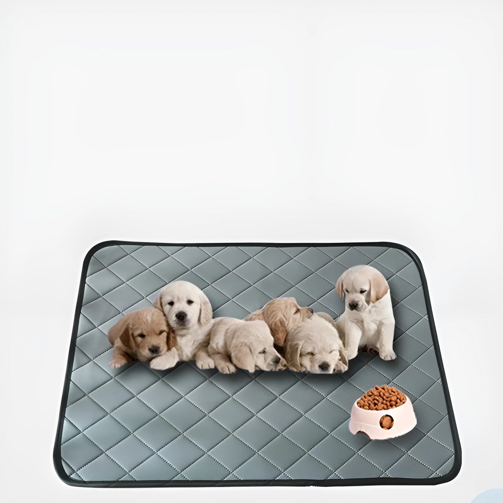Grey diamond reusable dog diaper pad with waterproof backing and non-slip base