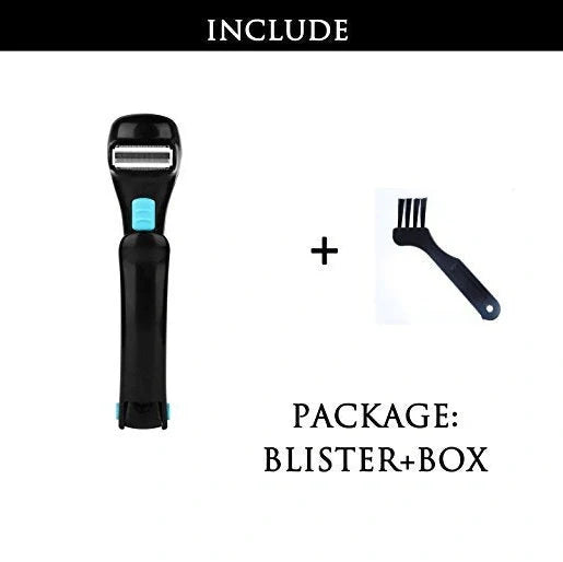 Collapsible back electric shaver with extended 45cm handle in electric black finish
