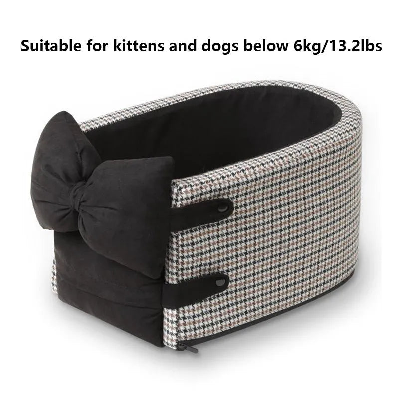Car central control front seat pet bed in cloth material, suitable for dogs