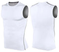 Fitness gym sports polyester vest in black, front view, with pullover style