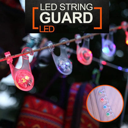 Camping safety light measuring 5.8x3.5x6cm with LED illumination and press switch