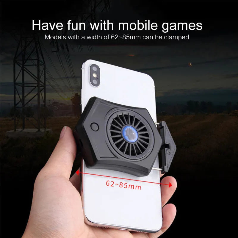 Black and white mobile phone radiator cooling fan with USB interface for game consoles