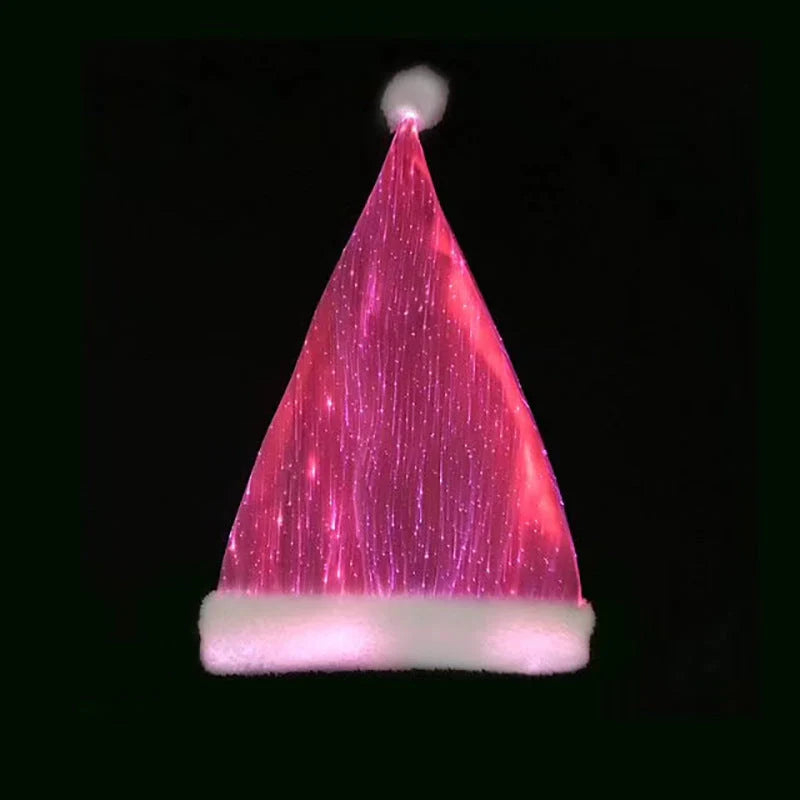 LED glowing Christmas hat with multi-coloured lights, festive holiday accessory