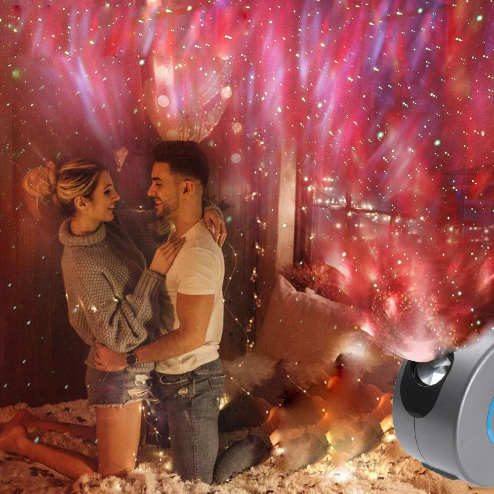 Galaxy Starry Sky Projector displaying vibrant colours on a dark background