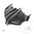 Universal motorcycle spoiler wind wing set in four pattern options showing 18x8cm dimensions