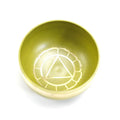 Handmade Himalayan singing bowl in blue, 7.8 cm diameter, for meditation and yoga.