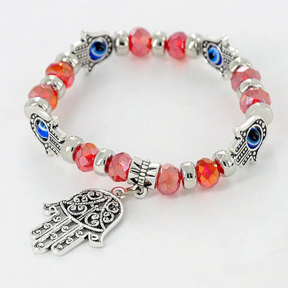 Devil's Eye Beaded Bracelet in alloy with artificial gems, available in multiple colours