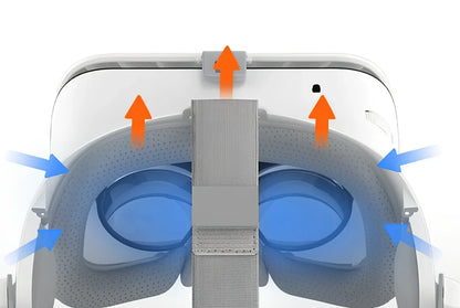 White BOBO Z6 VR Bluetooth headset with resin frame, adjustable straps, and optional controller for 3D smartphone viewing