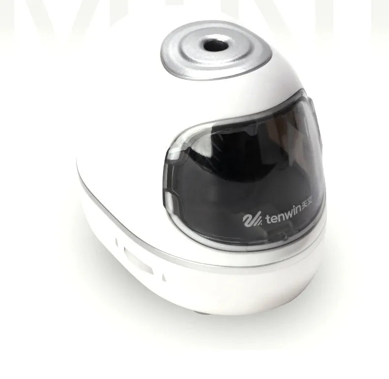 Creative electric pencil sharpener three-speed geometric plastic design black and white