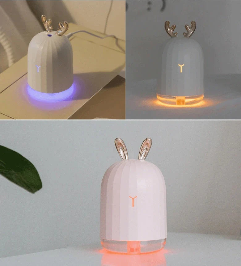 Mini humidifier in deer shape with USB charging, perfect for small spaces