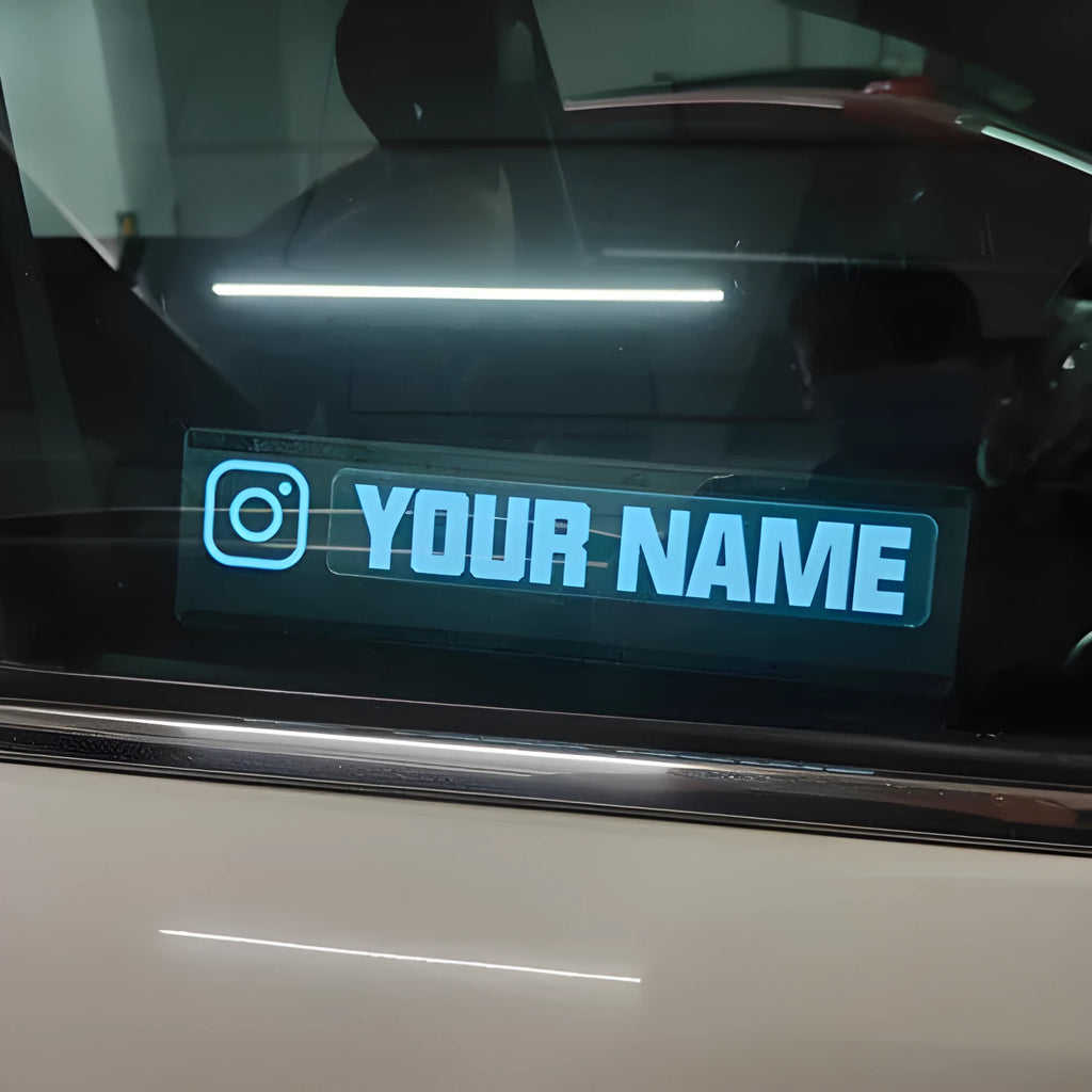 Dynamic illumination window sticker with 0.5mm EL thickness showing foundation make-up white glow