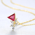 S925 sterling silver floral micro pendant necklace on display showing blue and platinum plating option