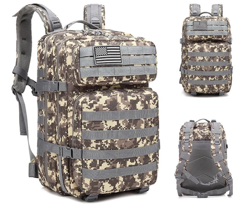 50L Tactical Outdoor Backpack with multiple compartments and MOLLE system