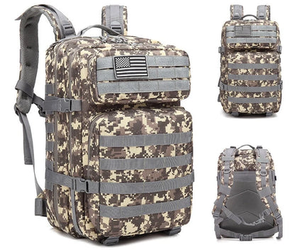 50L Tactical Outdoor Backpack with multiple compartments and MOLLE system