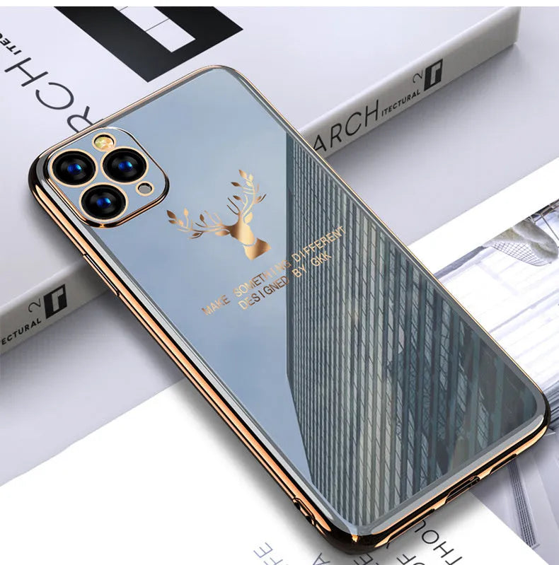 Black TPU back cover case for iPhone with full lens protection