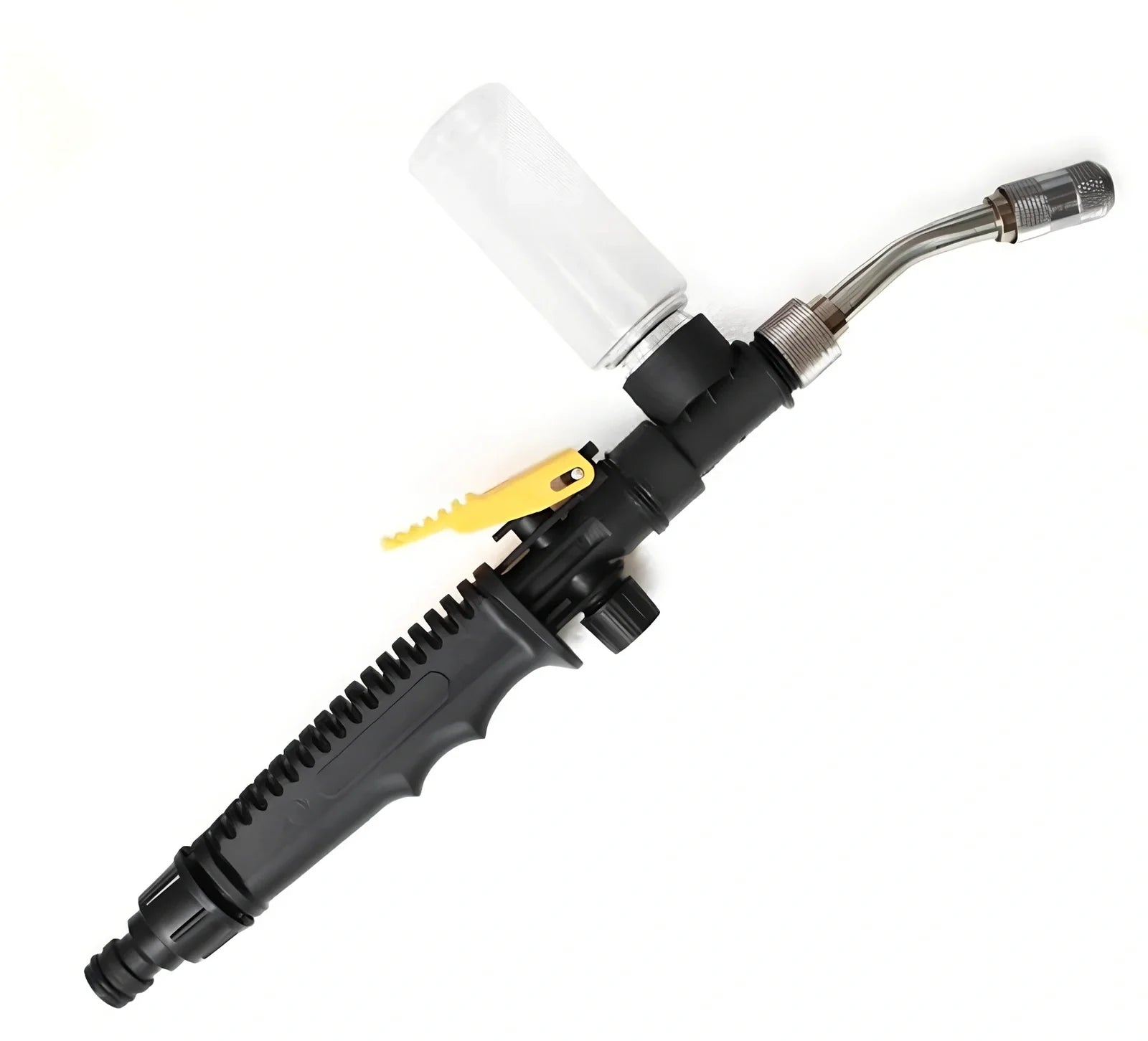 Adjustable copper high-pressure car wash water gun, 46.5cm black model with 5cm grip and nozzle