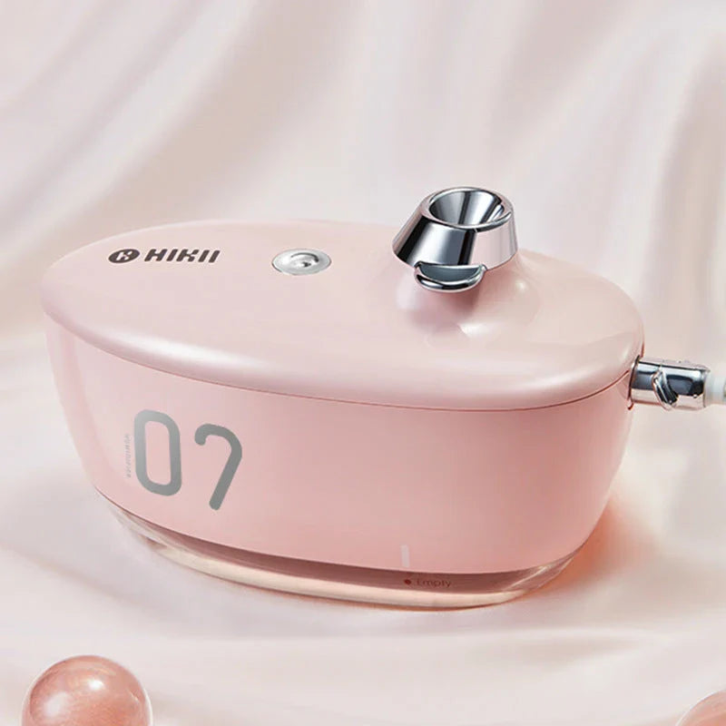 USB Mini Portable Air Purifier and Humidifier with night light in yellow, pink, and green