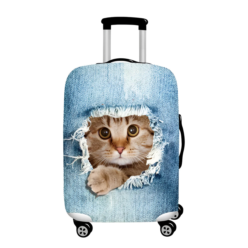 Polyester cartoon luggage cover for suitcase in size L with pole case