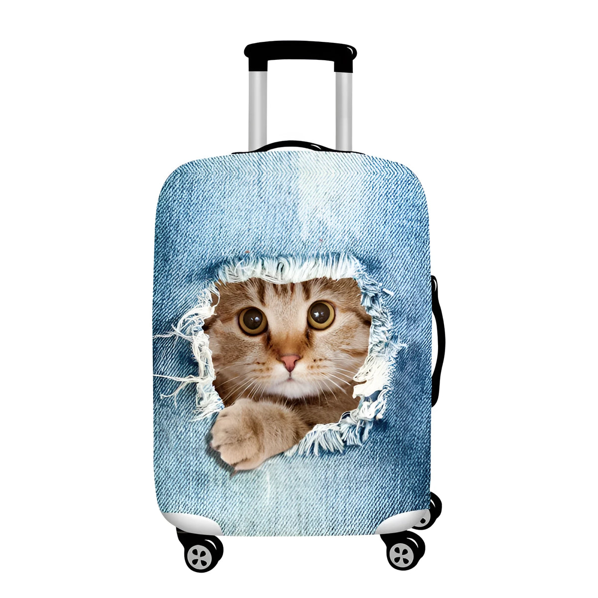 Polyester cartoon luggage cover for suitcase in size L with pole case