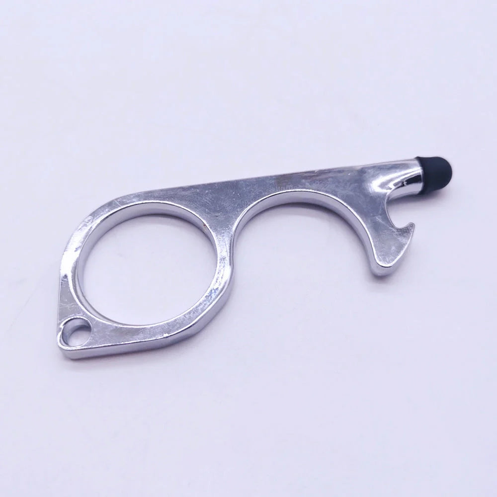 Alloy protective door opener keychain in various colours, 7.9cm in size