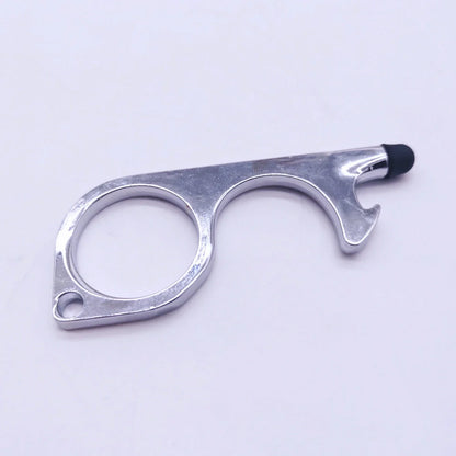 Alloy protective door opener keychain in various colours, 7.9cm in size