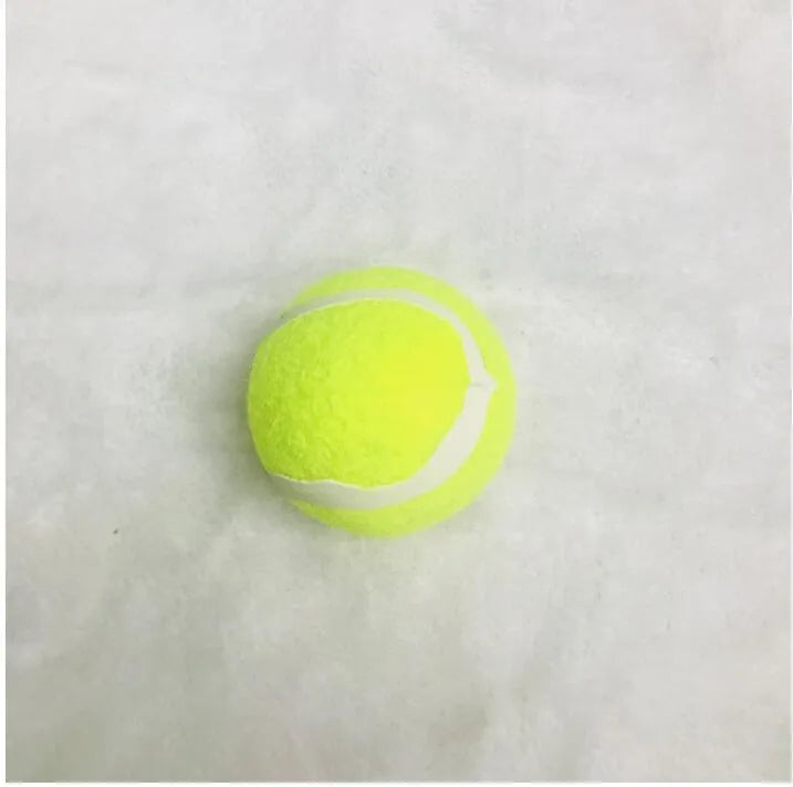 64mm non-toxic rubber and felt dog molar tennis ball toy for chewing and fetching