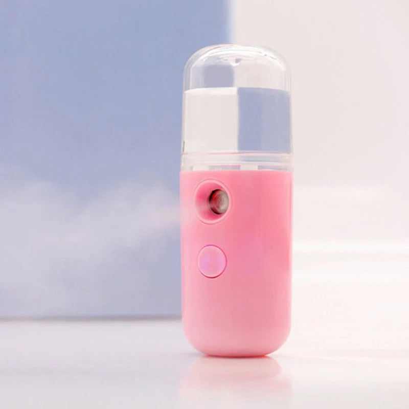 Compact portable nanospray humidifier for deep skin hydration in various colors