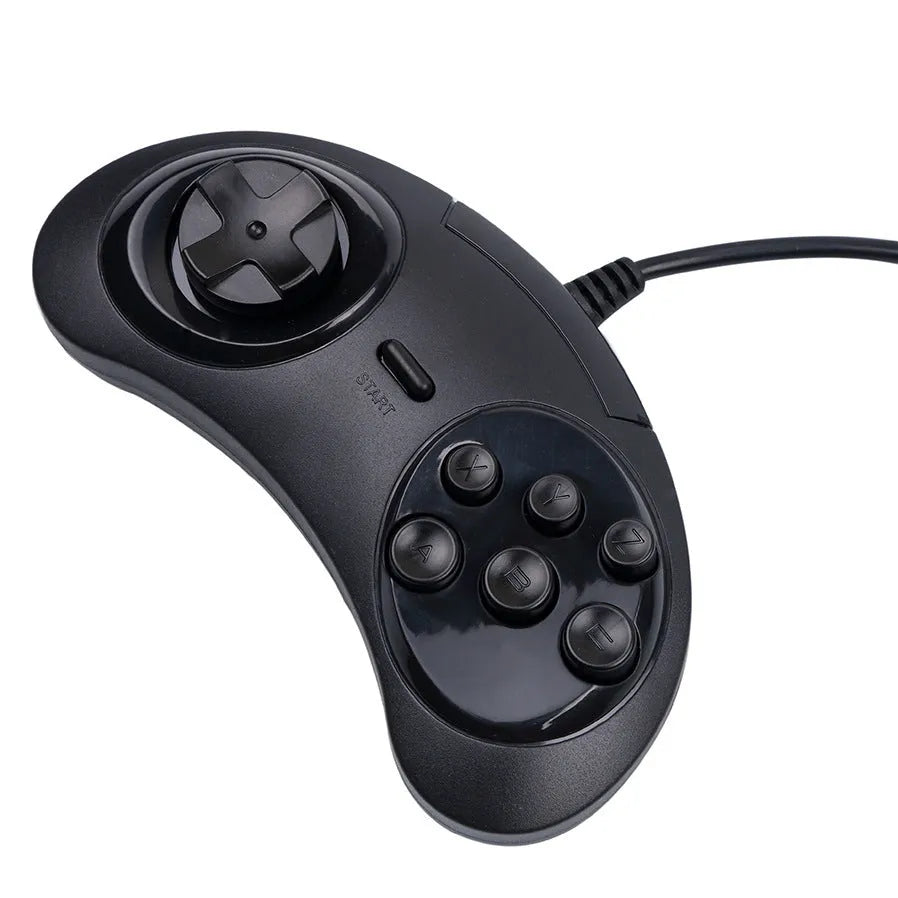 Black Sega USB wired controller for PC gaming with 1.8 metre cable