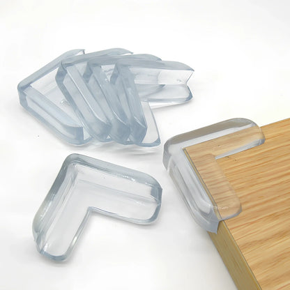 L-shaped baby silicone protective pad in soft PVC with 3M glue for table corner safety, thickened 2cm padding