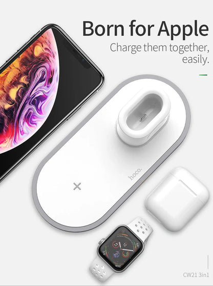 CW20 white wireless mobile phone charger with 10cm diameter and USB connection