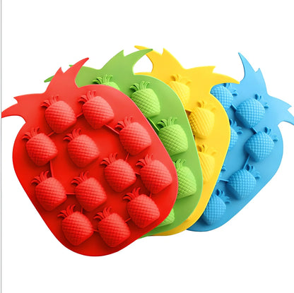 Black silicone ice cube tray with four skull-shaped cavities measuring 12cm long