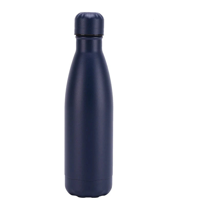 Insulated stainless steel water bottle with rubber painted surface in various colours