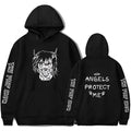 Angel And Devil Hoodie for men - cartoon print pullover in black with hood and full sleeves