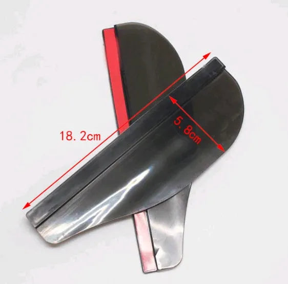 Car rearview mirror rain protection eyebrow set in black PVC on a vehicle side mirror