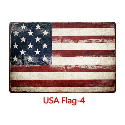 Retro tin painting wall decoration with American retro style, dimensions 30cm x 20cm x 0.9cm