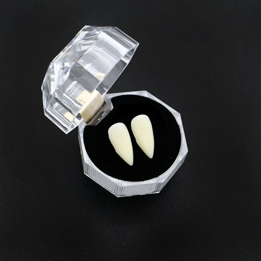 Halloween Vampire Zombie Dentures for cosplay and costume parties, available in multiple sizes