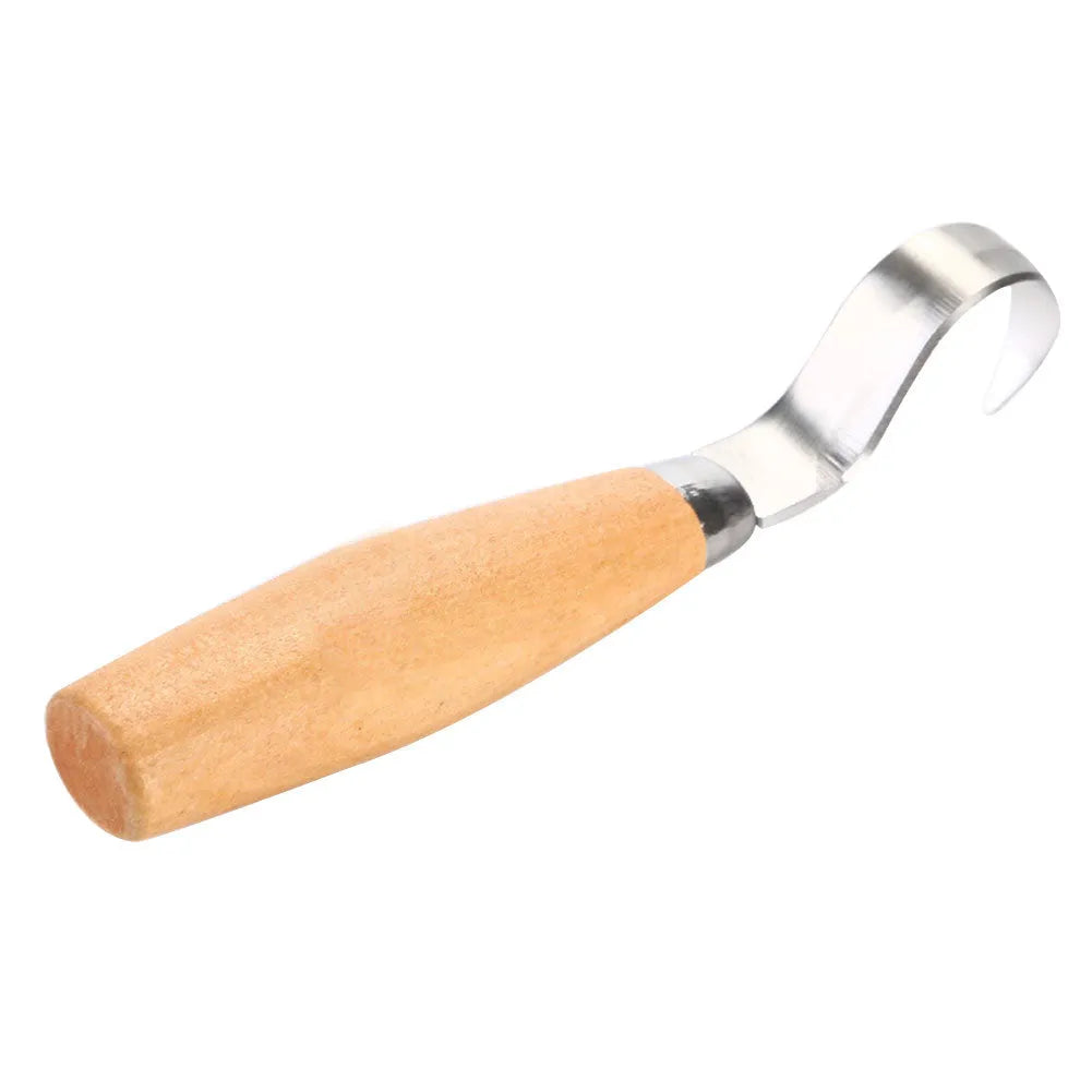 Curve carving knife with wood handle and stainless steel blade for wood carving