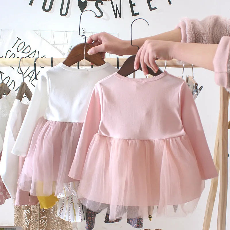 Baby girl bow corduroy dress in cotton fabric, available in multiple colours and sizes 70-100cm