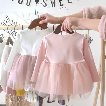 Baby girl cotton corduroy dress with bow detail in multiple colour options