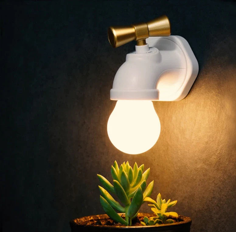 Faucet Night Lamp with LED induction and USB charging, sound-controlled for automatic lighting