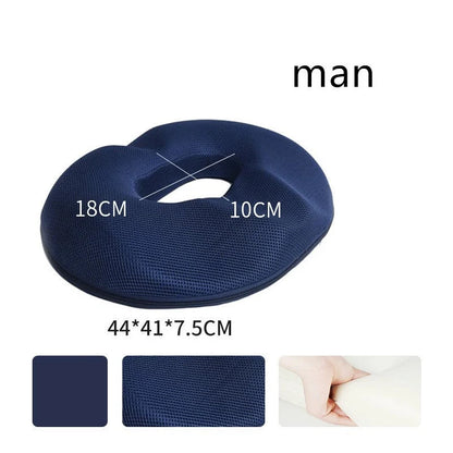 Memory foam seat cushion pillow with gender-specific design for office chairs